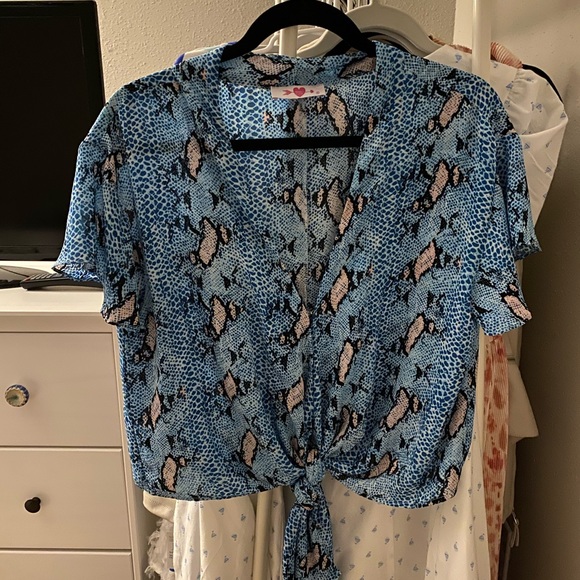 Tops - BuddyLove Cropped Snakeskin Top